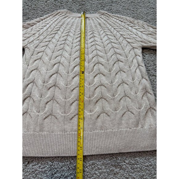 Talbots Petite Beige Cable Knit Sweater With Button Details Size P Soft Cozy - Picture 5 of 8